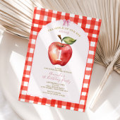 Red Gingham Apple van ons baby shower Kaart