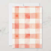 Red Gingham Apple Waterverf eerste verjaardag Kaart (Achterkant)