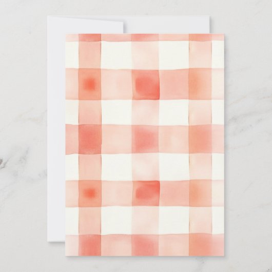 Red Gingham Apple Waterverf eerste verjaardag Kaart (Achterkant)