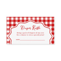 Red Gingham Baby-Q BBQ Baby Shower Diaper Raffle