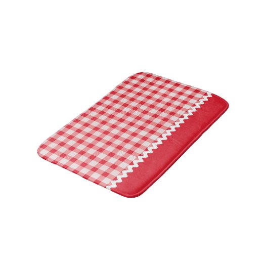 Red Gingham Bath Mat (Gekanteld)