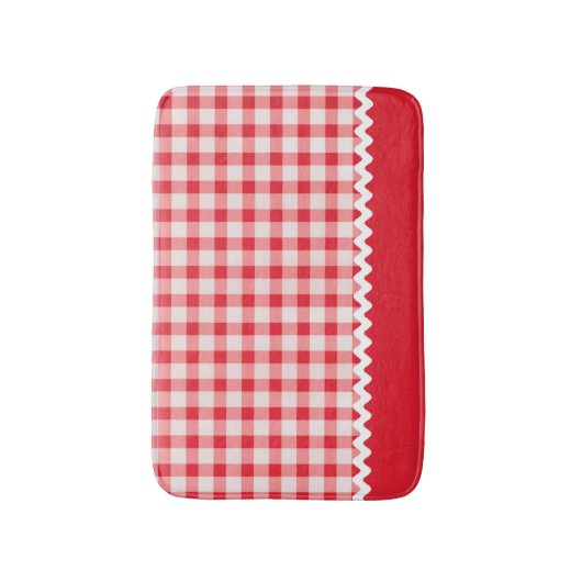 Red Gingham Bath Mat (Voorkant Verticaal)