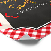 Red Gingham BBQ Baby shower Baby's zijn zoet Poster (Hoek)