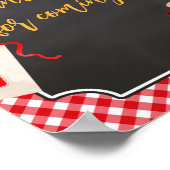 Red Gingham BBQ Baby shower Bedankt voor uw komst Poster (Hoek)