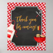 Red Gingham BBQ Baby shower Bedankt voor uw komst Poster (Voorkant)