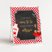 Red Gingham BBQ Baby shower Envelope Station Poster