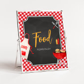 Red Gingham BBQ Baby shower Eten Poster