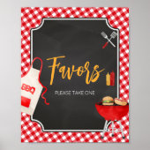 Red Gingham BBQ Baby shower gunsten Poster (Voorkant)
