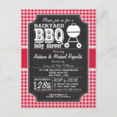 Red Gingham BBQ Baby shower uitnodiging (Voorkant)