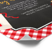 Red Gingham BBQ Baby shower Zeg niet Baby Poster (Hoek)