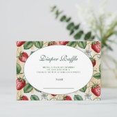 Red Gingham Berry Diapper Raffle Informatiekaartje (Staand voorkant)