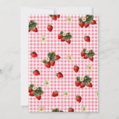 Red Gingham Berry Sweet Strawberry Baby shower Kaart (Achterkant)