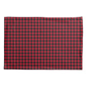 Red Gingham Black en White Check Pillow Hoesje Kussensloop (Achterkant)