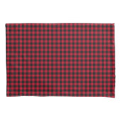 Red Gingham Black en White Check Pillow Hoesje Kussensloop (Voorkant)