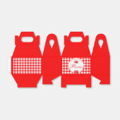 Red Gingham Buffalo Check Picnic Custom Favor Box Bedankdoosjes (Uitgevouwen)