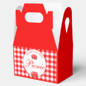 Red Gingham Buffalo Check Picnic Custom Favor Box Bedankdoosjes (Geopend)