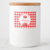 Red Gingham Buffalo Controleer  voedseletiket Voedselcontainer Etiket (Voorkant)
