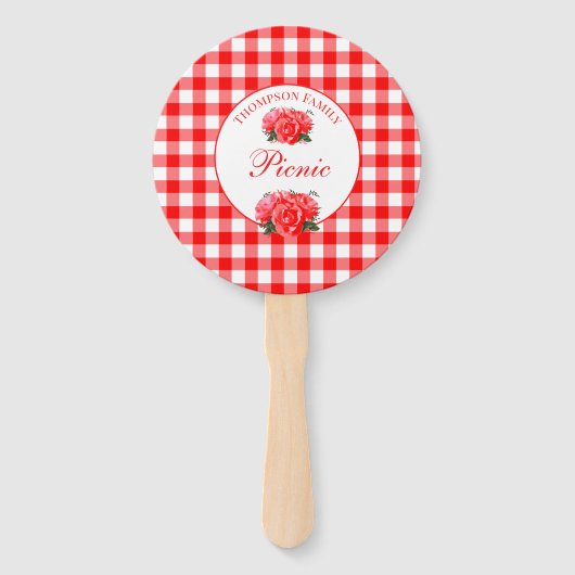 Red Gingham Buffalo Pset Summer Picnic Handwaaier (Achterkant)