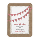 Red Gingham Bunting Burlap geïnspireerd op Save th Magneet (Verticaal)