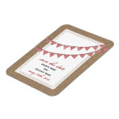 Red Gingham Bunting Burlap geïnspireerd op Save th Magneet (Linkerzijde)