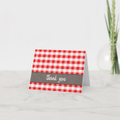 Red Gingham Canvas Bedankt voor je kaart (Voorkant)