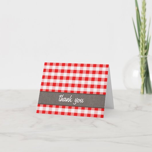Red Gingham Canvas Bedankt voor je kaart (Voorkant)