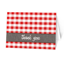 Red Gingham Canvas Bedankt voor je kaart