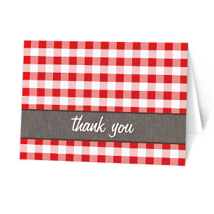 Red Gingham Canvas Bedankt voor je kaart