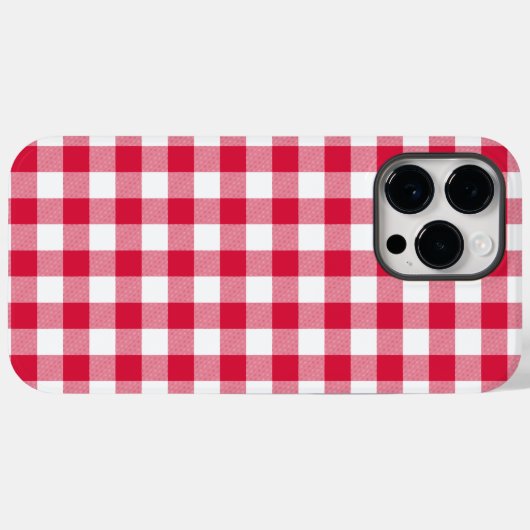 Red Gingham Case-Mate iPhone Case (Achterkant (horizontaal))