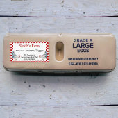 Red Gingham Check Boerderij Fresh Eggickens Label