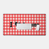Red Gingham Check I Heart Canning Jar Cooling Mat (Keyboard & Muis)