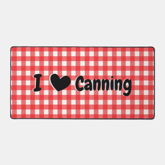 Red Gingham Check I Heart Canning Jar Cooling Mat (Voorkant)