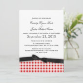 Red Gingham Check Patroon met lint Kaart (Staand voorkant)