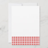 Red Gingham Check Patroon met lint Kaart (Achterkant)
