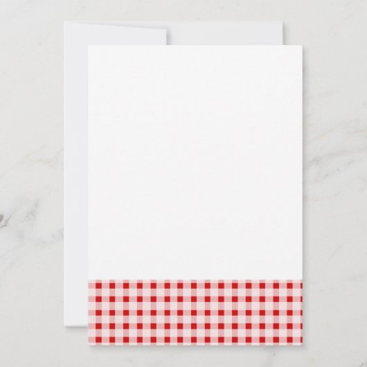 Red Gingham Check Patroon met lint Kaart (Achterkant)