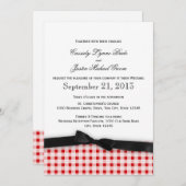 Red Gingham Check Patroon met lint Kaart (Voorkant / Achterkant)