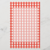 Red Gingham Check Pattern Briefpapier (Voorkant)