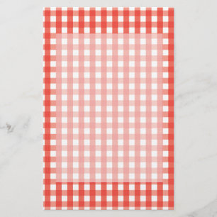 Red Gingham Check Pattern Briefpapier