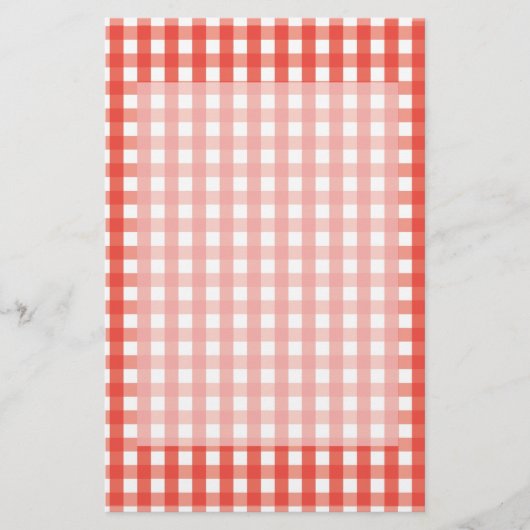 Red Gingham Check Pattern Briefpapier (Voorkant)
