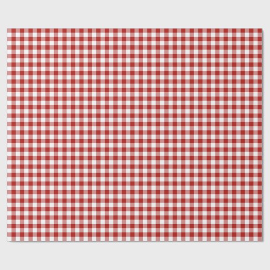 Red Gingham Check Pattern Cadeaupapier (Vlak)