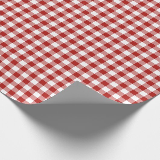 Red Gingham Check Pattern Cadeaupapier (Hoek)