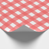 Red Gingham Check Pattern Cadeaupapier (Hoek)