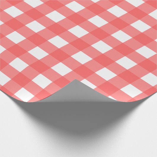 Red Gingham Check Pattern Cadeaupapier (Hoek)