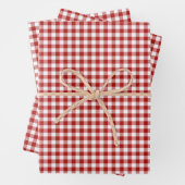 Red Gingham Check Pattern Inpakpapier Vel (In situ)