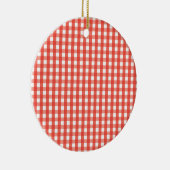 Red Gingham Check Pattern Keramisch Ornament (Rechts)