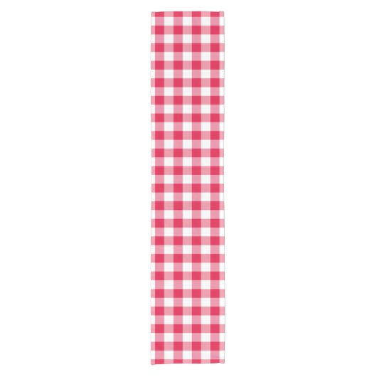 Red Gingham Check Pattern Korte Tafelloper (Voorkant)