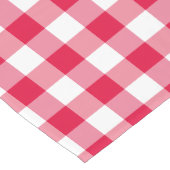 Red Gingham Check Pattern Korte Tafelloper (Hoek)