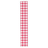 Red Gingham Check Pattern Lange Tafelloper (Voorkant)