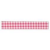 Red Gingham Check Pattern Lange Tafelloper (Horizontaal)