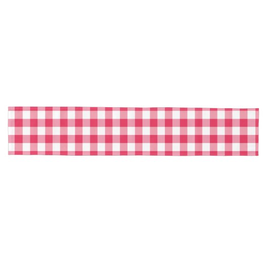 Red Gingham Check Pattern Medium Tafelloper (Horizontaal)